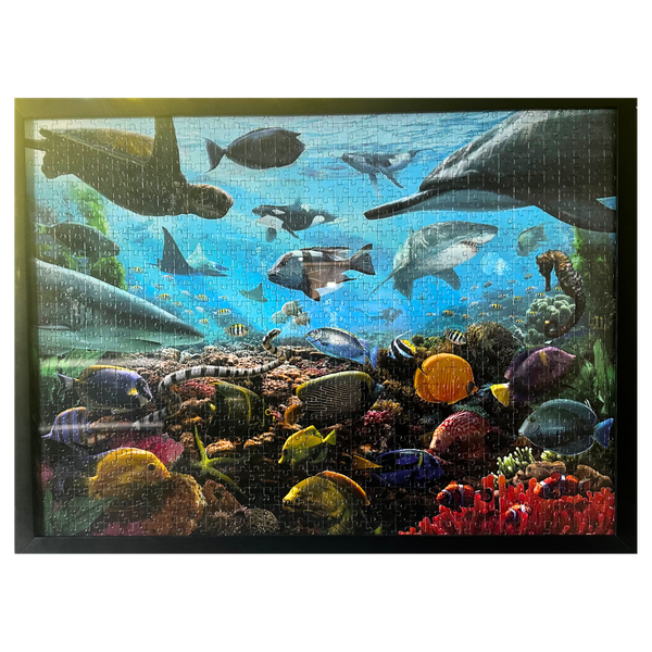 01 quadro de quebra cabeca criaturas marinhas 1000 pc